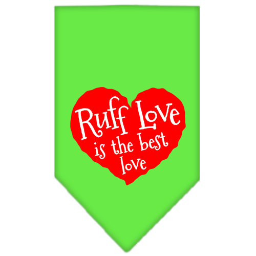 Ruff Love Screen Print Bandana Lime Green Large